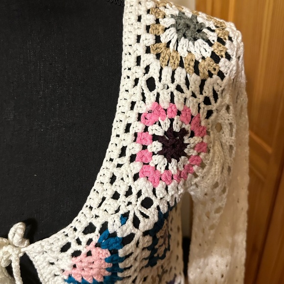 Floral Crochet Cardigan Sweater - Picture 2 of 4
